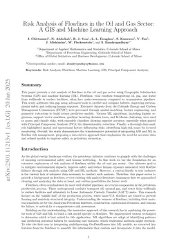 Risk Analysis of Flowlines in the Oil and Gas Sector: A GIS and Machine Learning Approach