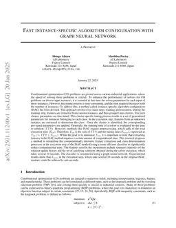 Fast instance-specific algorithm configuration with graph neural network