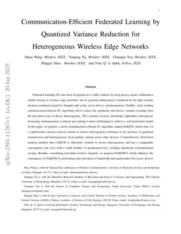 Communication-Efficient Federated Learning by Quantized Variance Reduction for Heterogeneous Wireless Edge Networks