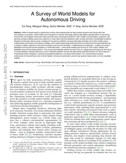 A Survey of World Models for Autonomous Driving