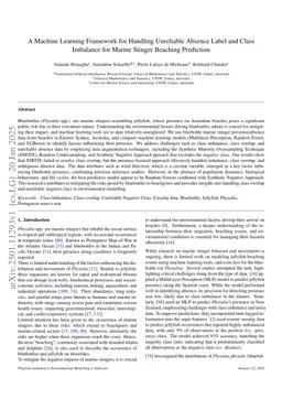 A Machine Learning Framework for Handling Unreliable Absence Label and Class Imbalance for Marine Stinger Beaching Prediction