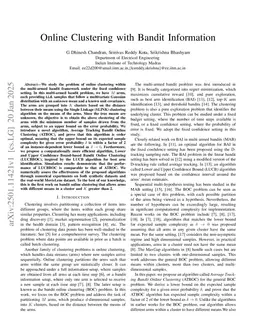 Online Clustering of Data Sequences with Bandit Information