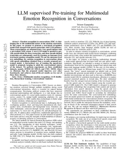 LLM supervised Pre-training for Multimodal Emotion Recognition in Conversations