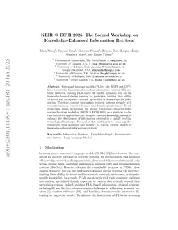 KEIR @ ECIR 2025: The Second Workshop on Knowledge-Enhanced Information Retrieval