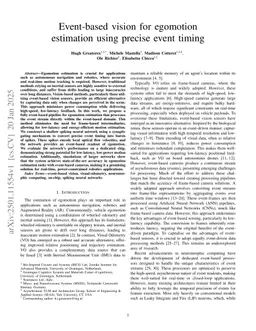 Event-based vision for egomotion estimation using precise event timing