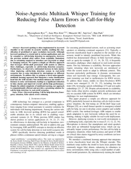 Noise-Agnostic Multitask Whisper Training for Reducing False Alarm Errors in Call-for-Help Detection