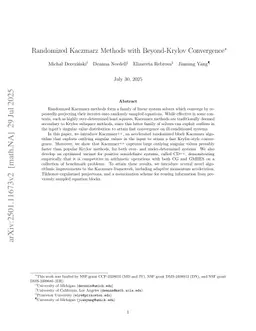 Randomized Kaczmarz Methods with Beyond-Krylov Convergence