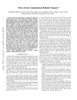 Force-Aware Autonomous Robotic Surgery