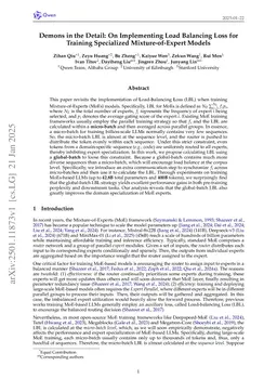 Demons in the Detail: On Implementing Load Balancing Loss for Training Specialized Mixture-of-Expert Models