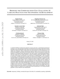 Bridging the Communication Gap: Evaluating AI Labeling Practices for Trustworthy AI Development