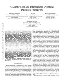 A Lightweight and Interpretable Deepfakes Detection Framework
