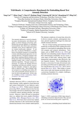 TAD-Bench: A Comprehensive Benchmark for Embedding-Based Text Anomaly Detection