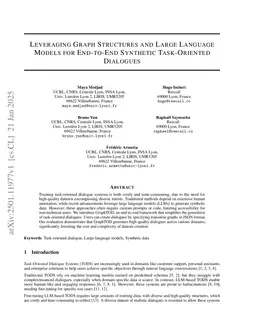 Leveraging Graph Structures and Large Language Models for End-to-End Synthetic Task-Oriented Dialogues