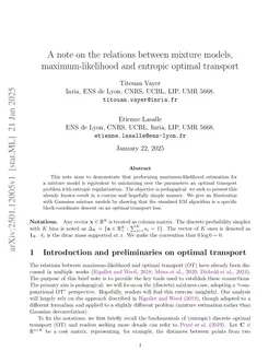 A note on the relations between mixture models, maximum-likelihood and entropic optimal transport