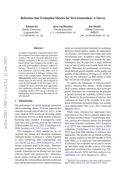 Reference-free Evaluation Metrics for Text Generation: A Survey