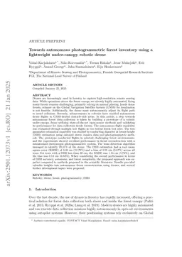 Towards autonomous photogrammetric forest inventory using a lightweight under-canopy robotic drone