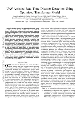 UAV-Assisted Real-Time Disaster Detection Using Optimized Transformer Model