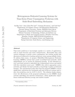 Heterogeneous Federated Learning Systems for Time-Series Power Consumption Prediction with Multi-Head Embedding Mechanism
