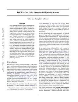 FOCUS: First Order Concentrated Updating Scheme