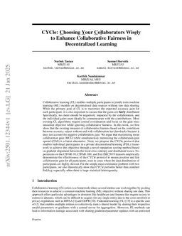 CYCle: Choosing Your Collaborators Wisely to Enhance Collaborative Fairness in Decentralized Learning