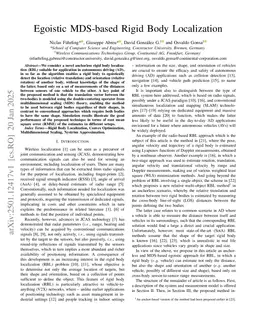 Egoistic MDS-based Rigid Body Localization