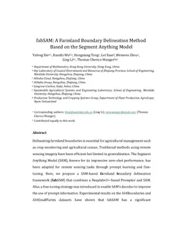 fabSAM: A Farmland Boundary Delineation Method Based on the Segment Anything Model