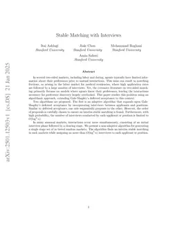 Stable Matching with Interviews