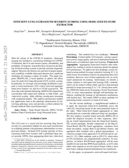 Efficient Lung Ultrasound Severity Scoring Using Dedicated Feature Extractor