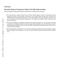 Interaction Dataset of Autonomous Vehicles with Traffic Lights and Signs