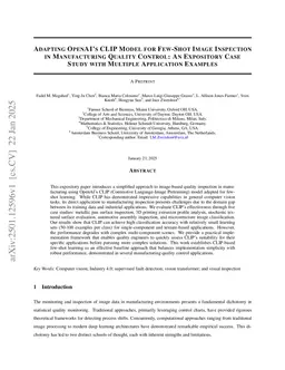 Adapting OpenAI's CLIP Model for Few-Shot Image Inspection in Manufacturing Quality Control: An Expository Case Study with Multiple Application Examples