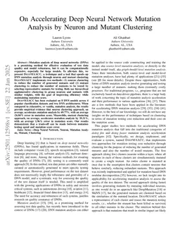 On Accelerating Deep Neural Network Mutation Analysis by Neuron and Mutant Clustering