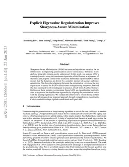 Explicit Eigenvalue Regularization Improves Sharpness-Aware Minimization