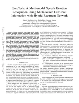 EmoTech: A Multi-modal Speech Emotion Recognition Using Multi-source Low-level Information with Hybrid Recurrent Network