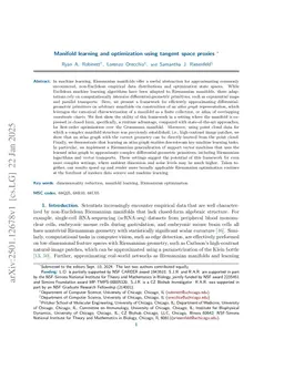 Manifold learning and optimization using tangent space proxies
