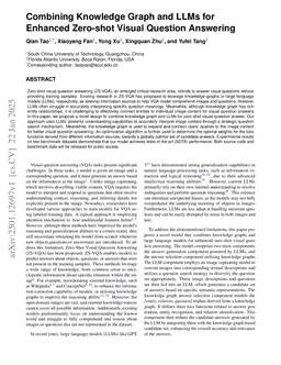 Combining Knowledge Graph and LLMs for Enhanced Zero-shot Visual Question Answering