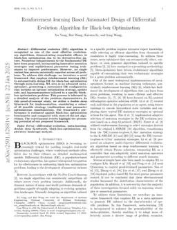 Reinforcement learning Based Automated Design of Differential Evolution Algorithm for Black-box Optimization