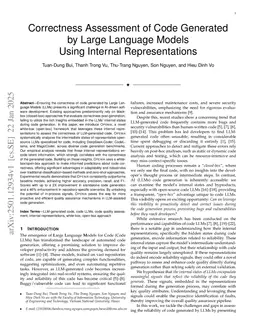 Correctness Assessment of Code Generated by Large Language Models Using Internal Representations