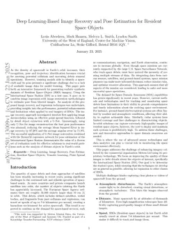 Deep Learning-Based Image Recovery and Pose Estimation for Resident Space Objects