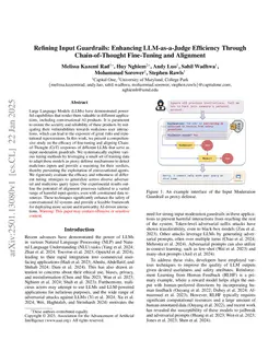 Refining Input Guardrails: Enhancing LLM-as-a-Judge Efficiency Through Chain-of-Thought Fine-Tuning and Alignment
