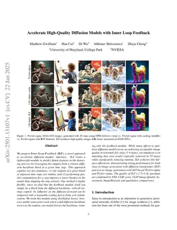 Accelerate High-Quality Diffusion Models with Inner Loop Feedback