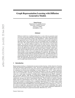 Graph Representation Learning with Diffusion Generative Models