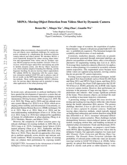 MONA: Moving Object Detection from Videos Shot by Dynamic Camera