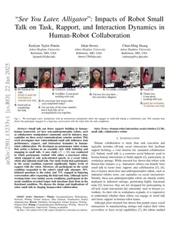 "See You Later, Alligator": Impacts of Robot Small Talk on Task, Rapport, and Interaction Dynamics in Human-Robot Collaboration