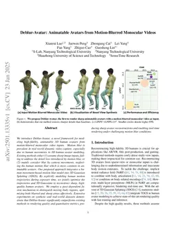 Deblur-Avatar: Animatable Avatars from Motion-Blurred Monocular Videos