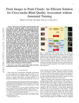 From Images to Point Clouds: An Efficient Solution for Cross-media Blind Quality Assessment without Annotated Training