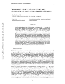 Wasserstein-regularized Conformal Prediction under General Distribution Shift