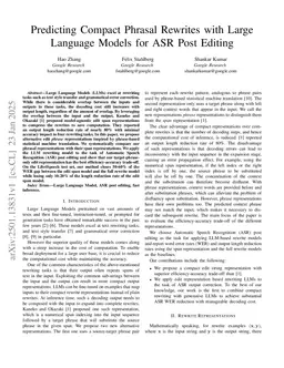 Predicting Compact Phrasal Rewrites with Large Language Models for ASR Post Editing