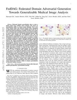 FedDAG: Federated Domain Adversarial Generation Towards Generalizable Medical Image Analysis