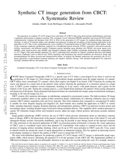 Synthetic CT image generation from CBCT: A Systematic Review