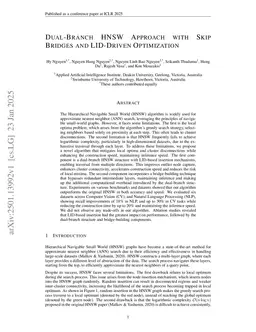Dual-Branch HNSW Approach with Skip Bridges and LID-Driven Optimization